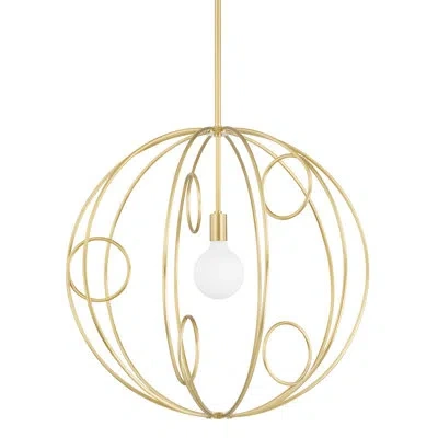 Mitzi Alanis 1 - Light Unique Globe Pendant In Aged Brass