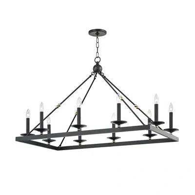 Mitzi Allendale 10 - Light Kitchen Island Linear Pendant In Aged Old Bronze