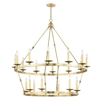 Mitzi Allendale 20-light Candle Style Tiered Chandelier In Aged Brass