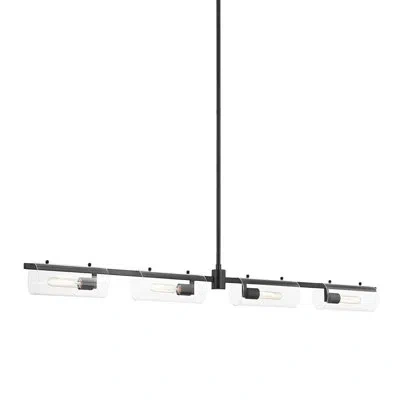 Mitzi Ariel 4 - Light Kitchen Island Linear Pendant In Soft Black