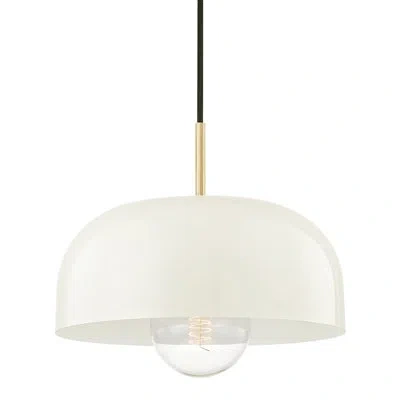 Mitzi Avery 1 Light Pendant In Cream,aged Brass