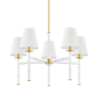 Mitzi Banyan 5 Light Chandelier By Ariel Okin X  In Aged Brass,soft White