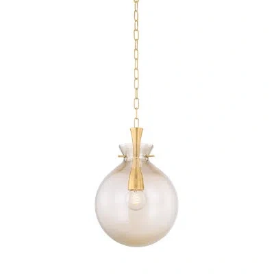 Mitzi Benita Wide 1 Light Pendant In Aged Brass