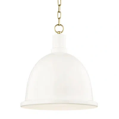 Mitzi Blair 1 - Light Single Bell Pendant In Cream,aged Brass