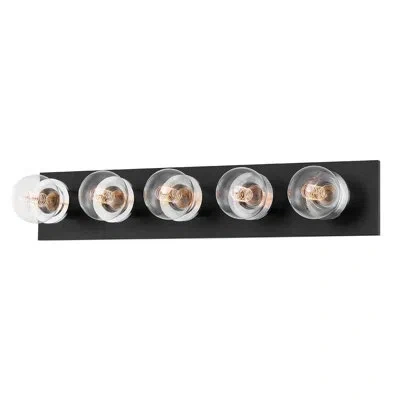 Mitzi Brandi 5-light Dimmable Black Vanity Light In Polished Nickel