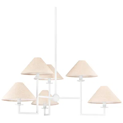 Mitzi By Hudson Valley Gladwyne 39 1/4"w Textured White 6-light Tiered Chandelier