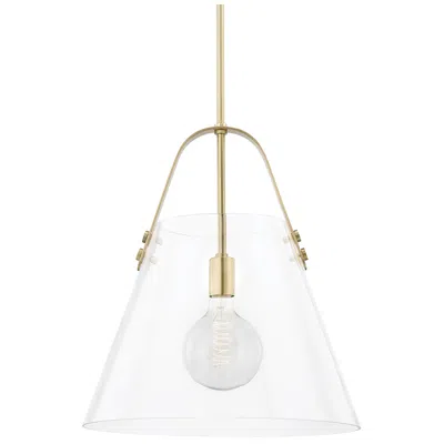 Mitzi By Hudson Valley Karin - 1-light Extra Large Pendant - Aged Brass Finish - Clear Glass