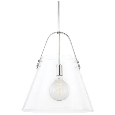Mitzi By Hudson Valley Karin - 1-light Extra Large Pendant - Polished Nickel Finish - Clear Glass