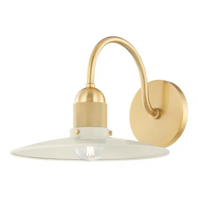 Mitzi By Hudson Valley Leanna 10" High Aged Brass With Soft Cream Wall Sconce
