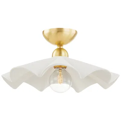 Mitzi By Hudson Valley Maisie 16" Wide Aged Brass And White Ceramic Pendant Light