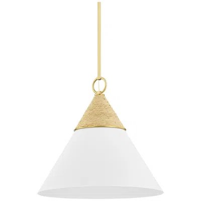 Mitzi By Hudson Valley Mica Aged Brass 1 Light Pendant