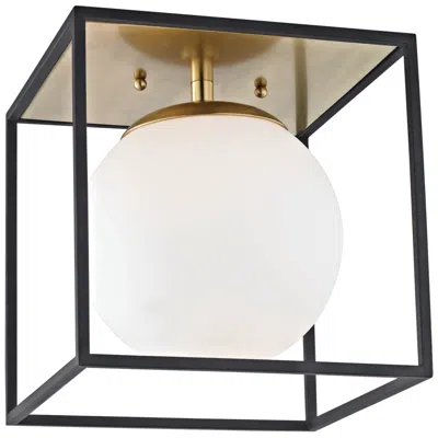 Mitzi By Hudson Valley Mitzi Aira 9 1/2" Wide Black And Brass Modern Ceiling Light