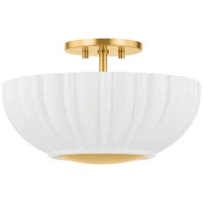 Mitzi By Hudson Valley Mitzi Anne 15" Wide Aged Brass Ceiling Light
