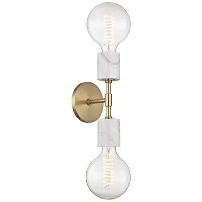 Mitzi By Hudson Valley Mitzi Asime 20 3/4" High Aged Brass 2-light Wall Sconce