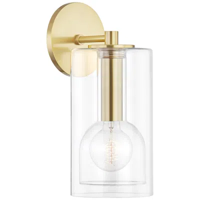 Mitzi By Hudson Valley Mitzi Belinda 14"h Aged Brass And Clear Glass Wall Sconce