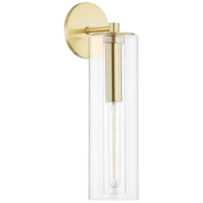 Mitzi By Hudson Valley Mitzi Belinda 19"h Aged Brass And Clear Glass Wall Sconce