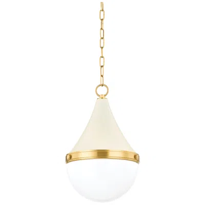 Mitzi By Hudson Valley Mitzi Ciara 11 3/4"w Aged Brass And Soft Cream Mini Pendant