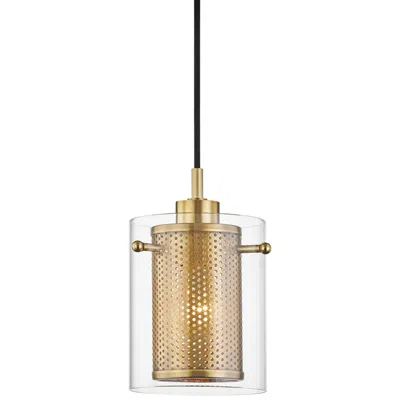 Mitzi By Hudson Valley Mitzi Elanor 5 1/2"w Aged Brass W/ Clear Glass Mini Pendant
