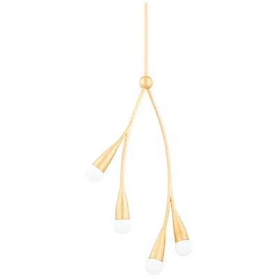 Mitzi By Hudson Valley Mitzi Elsa 14" Wide Gold Leaf 4-light Pendant