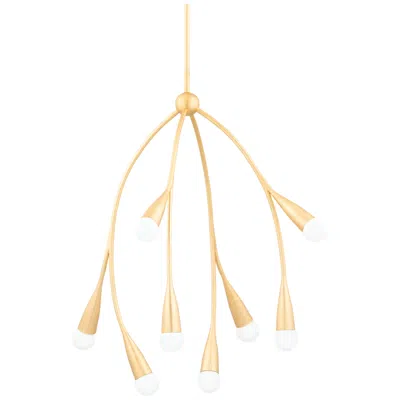 Mitzi By Hudson Valley Mitzi Elsa 24 1/2" Wide Gold Leaf 8-light Chandelier