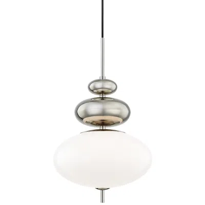 Mitzi By Hudson Valley Mitzi Elsie 13" Wide Polished Nickel Opal Glass Modern Pendant Light