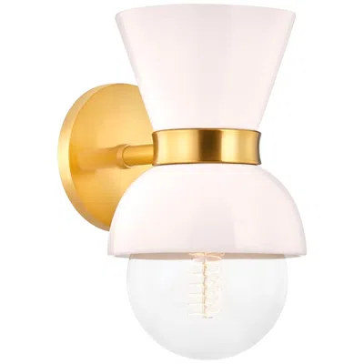 Mitzi By Hudson Valley Mitzi Gillian 10 1/2" High Aged Brass And Cream Wall Sconce