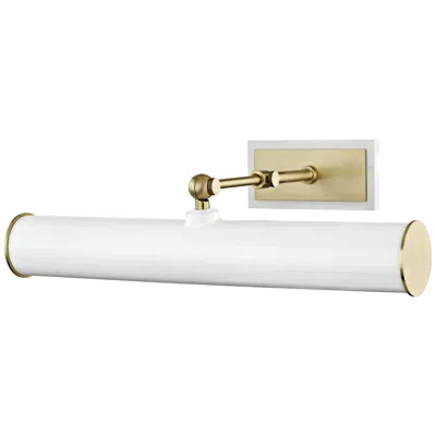 Mitzi By Hudson Valley Mitzi Holly 16 1/4" Wide Aged Brass And White Picture Light