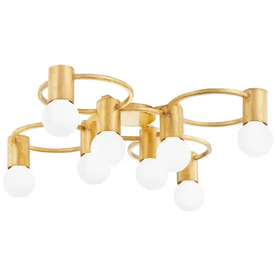 Mitzi By Hudson Valley Mitzi Hope 28" Wide Gold Leaf 8-light Ceiling Light