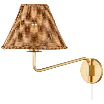 Mitzi By Hudson Valley Mitzi Issa 13 1/2" High Aged Brass Portable Wall Sconce