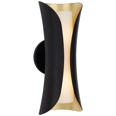 Mitzi By Hudson Valley Mitzi Josie 13 1/2" High Gold Leaf And Black Modern Wall Sconce
