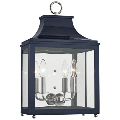 Mitzi By Hudson Valley Mitzi Leigh 18 1/2" High Nickel And Navy 2-light Wall Sconce