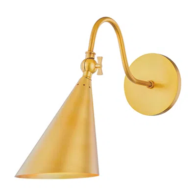 Mitzi By Hudson Valley Mitzi Lupe 12" High Aged Brass Modern Cone Wall Sconce