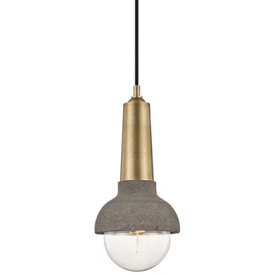 Mitzi By Hudson Valley Mitzi Macy 6" Wide Aged Brass And Concrete Mini Pendant