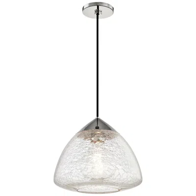 Mitzi By Hudson Valley Mitzi Maya 12" Wide Modern Polished Nickel Crackle Glass Mini Pendant