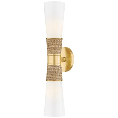 Mitzi By Hudson Valley Mitzi Mica 20 1/4" High Aged Brass 2-light Wall Sconce