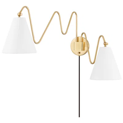 Mitzi By Hudson Valley Mitzi Onda 20 1/2" High Aged Brass 2-light Wall Sconce