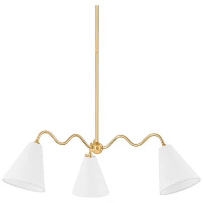 Mitzi By Hudson Valley Mitzi Onda 42.75 In 3 Lt Chandelier Aged Brass