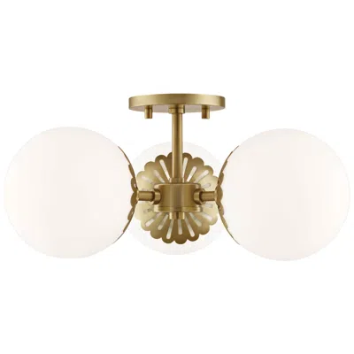 Mitzi By Hudson Valley Mitzi Paige 16 1/42" Wide Aged Brass 3-light Ceiling Light