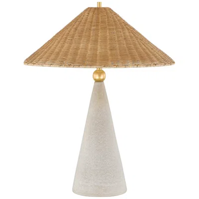 Mitzi By Hudson Valley Mitzi Perilla 28" High Modern Wicker Shade White Ceramic Table Lamp