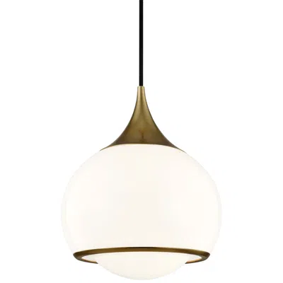 Mitzi By Hudson Valley Mitzi Reese 10" Wide Aged Brass And White Glass Modern Mini Pendant
