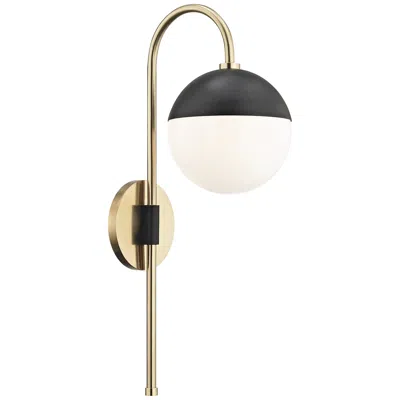 Mitzi By Hudson Valley Mitzi Renee 20" High Aged Brass Globe Wall Sconce