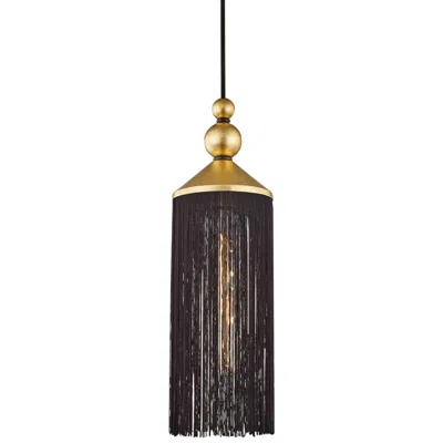 Mitzi By Hudson Valley Mitzi Scarlett 5" Wide Gold Leaf And Black Mini Pendant