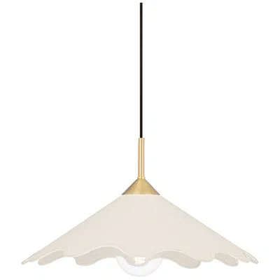 Mitzi By Hudson Valley Mitzi Sodsai 20" Wide Aged Brass White Linen Shade Pendant Light