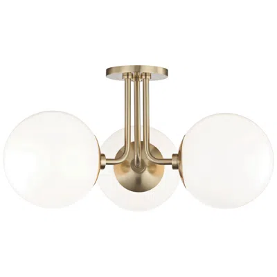 Mitzi By Hudson Valley Mitzi Stella 18 1/4" Wide Aged Brass 3-light Ceiling Light