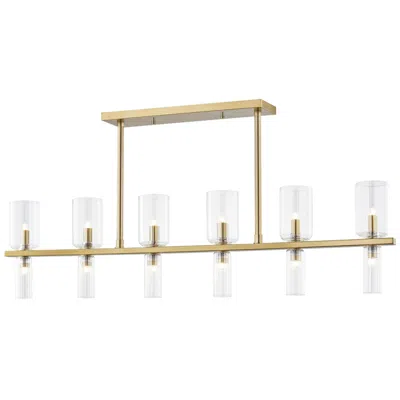 Mitzi By Hudson Valley Mitzi Tabitha 41 3/4" Wide 20-light Aged Brass Linear Island Pendant
