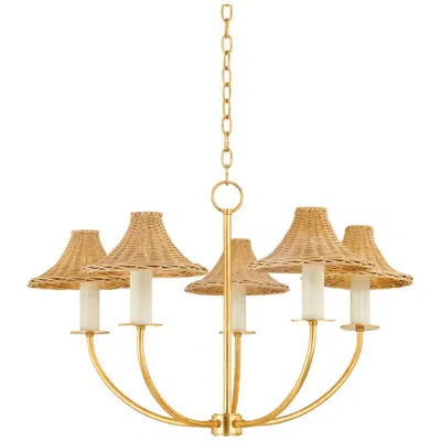 Mitzi By Hudson Valley Mitzi Twila 30 1/4"w Vintage Gold Leaf 5-light Chandelier