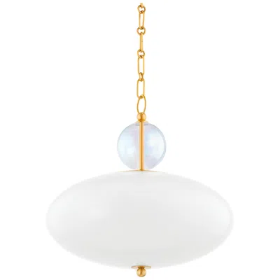 Mitzi By Hudson Valley Mitzi Viviana 15" Wide Modern Brass Opal Glass Pendant Light