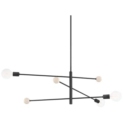 Mitzi By Hudson Valley Slater 3 Light Chandelier Blk