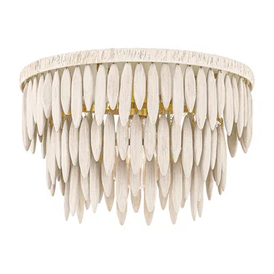 Mitzi By Hudson Valley Tiffany 18 1/4"w Aged Brass And Textured Cream Ceiling Light