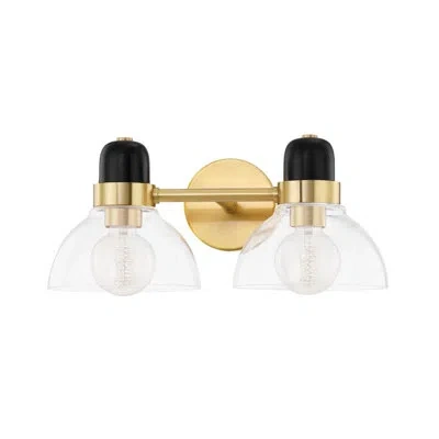 Mitzi Camile 2 Light Bath And Vanity In Aged Brass